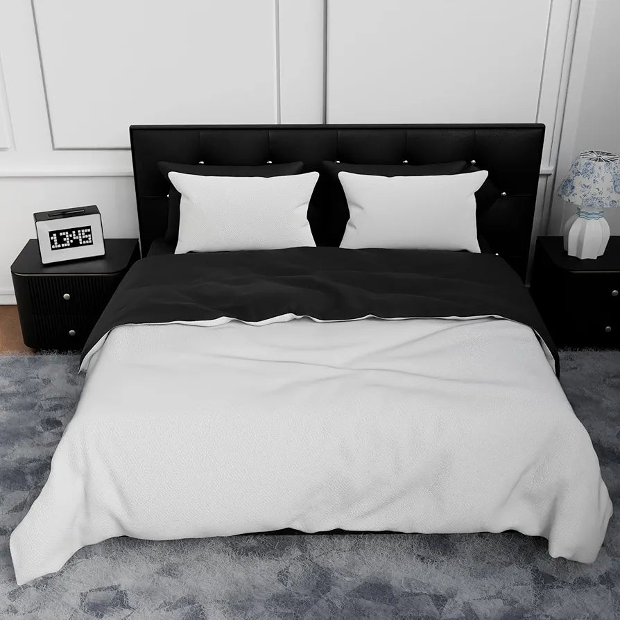 Lovstro 100% Cotton 4-Piece Duvet Cover Set, Certified toxin-free, King Size, Soft, Quality Bedding Sheets, 1 Duvet Cover With Zipper, 1 Fitted Sheet, 2 Pillowcases