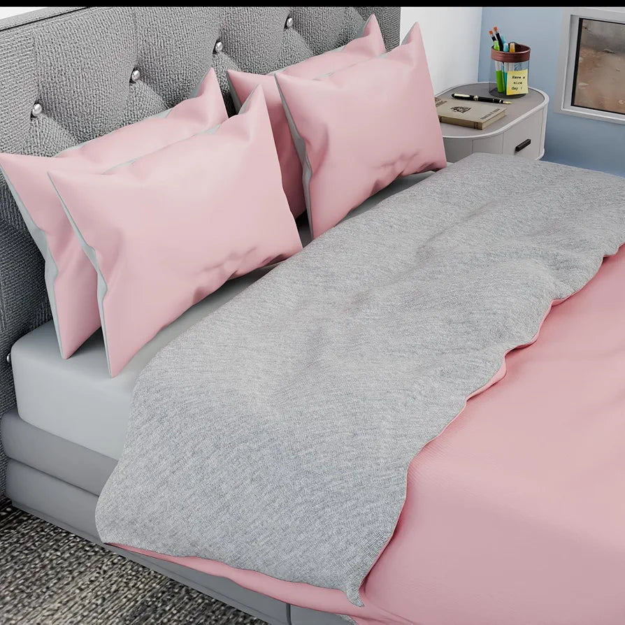 Lovstro 100% Cotton 4-Piece Duvet Cover Set, Certified toxin-free, King Size, Soft, Quality Bedding Sheets, 1 Duvet Cover With Zipper, 1 Fitted Sheet, 2 Pillowcases